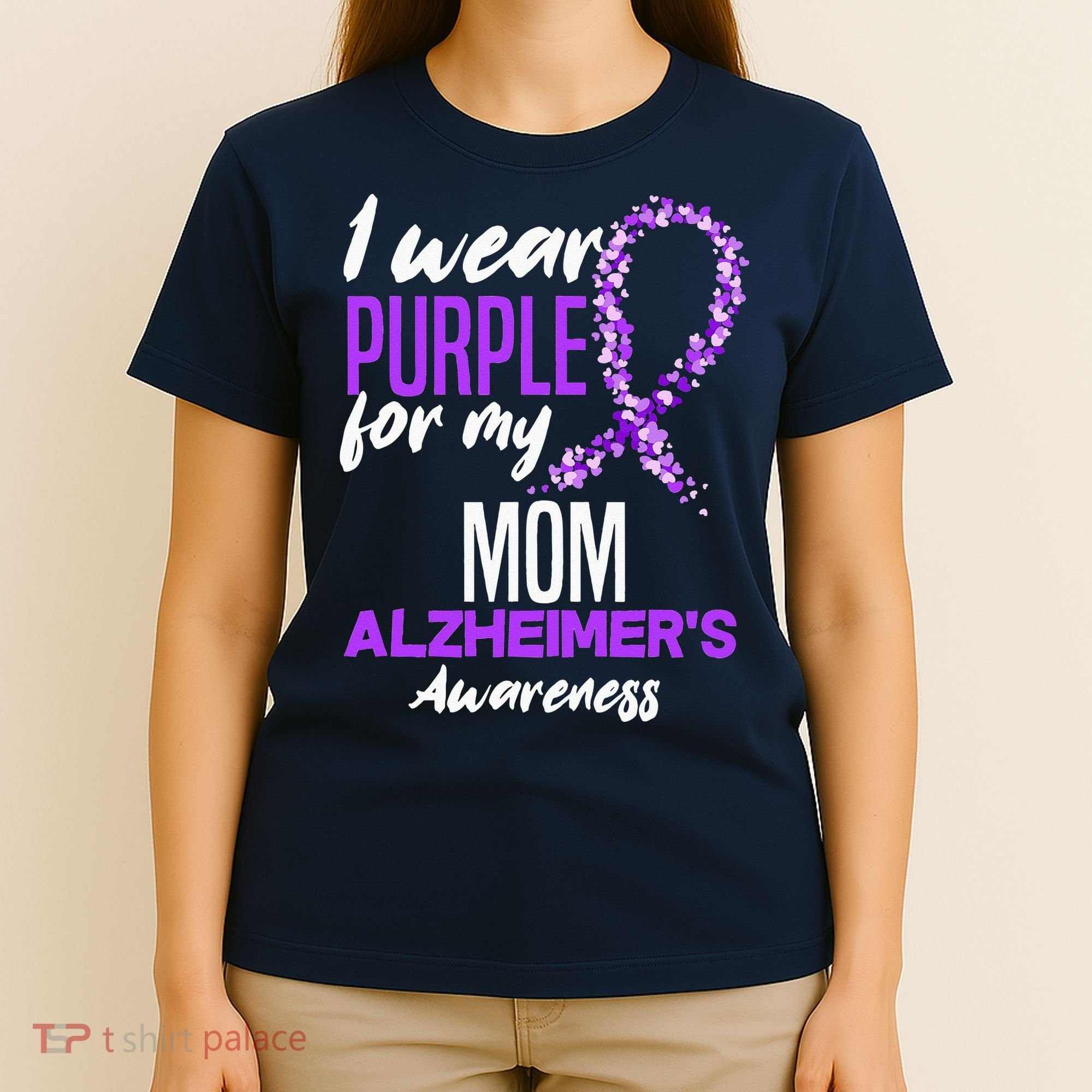 I Wear Purple For My Mom Dementia Alzheimers Awareness T-Shirt