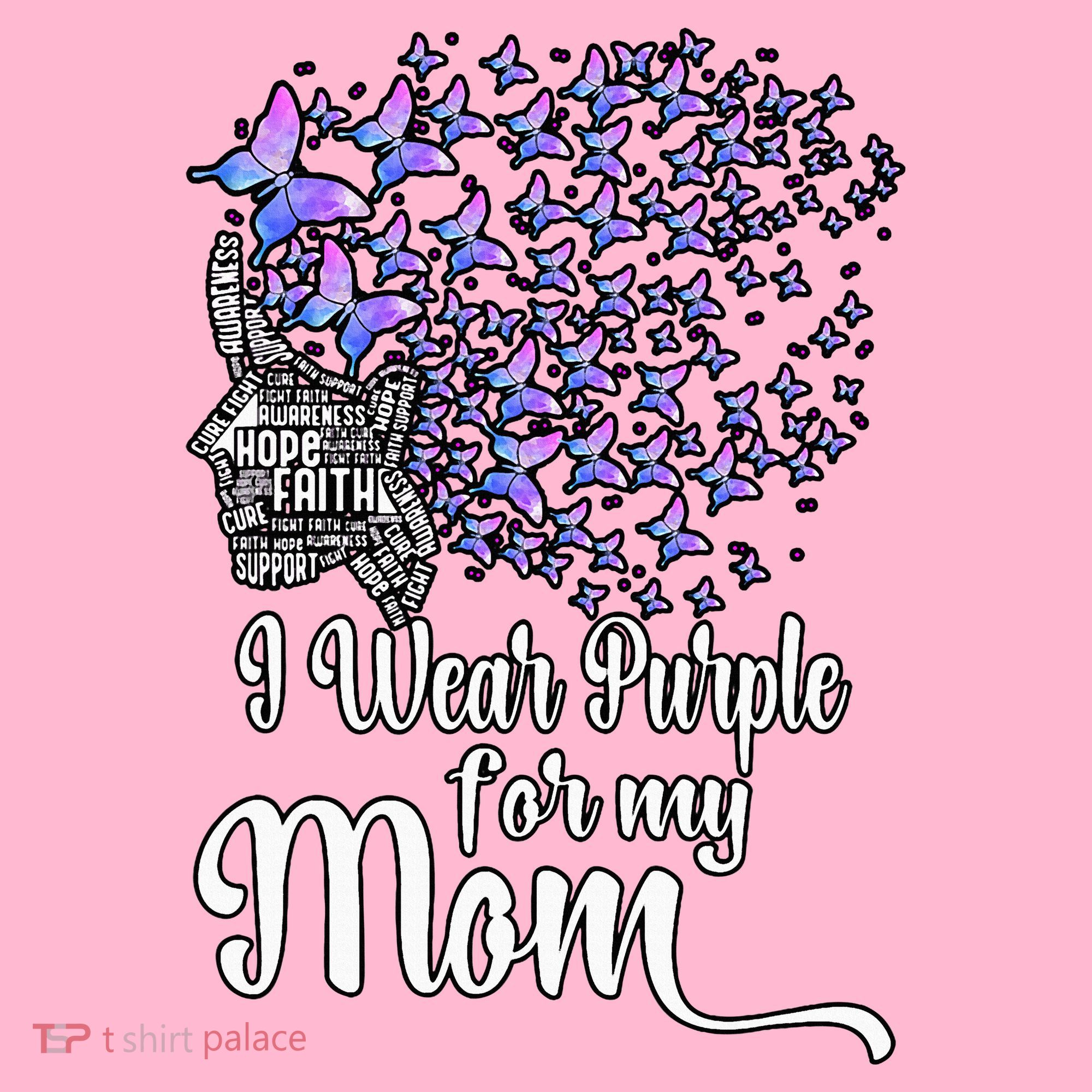 I Wear Purple For My Mom Alzheimers Coaster