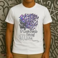 I Wear Purple For My Mom Alzheimers T-Shirt thumb 3