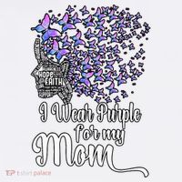 I Wear Purple For My Mom Alzheimers T-Shirt thumb 7