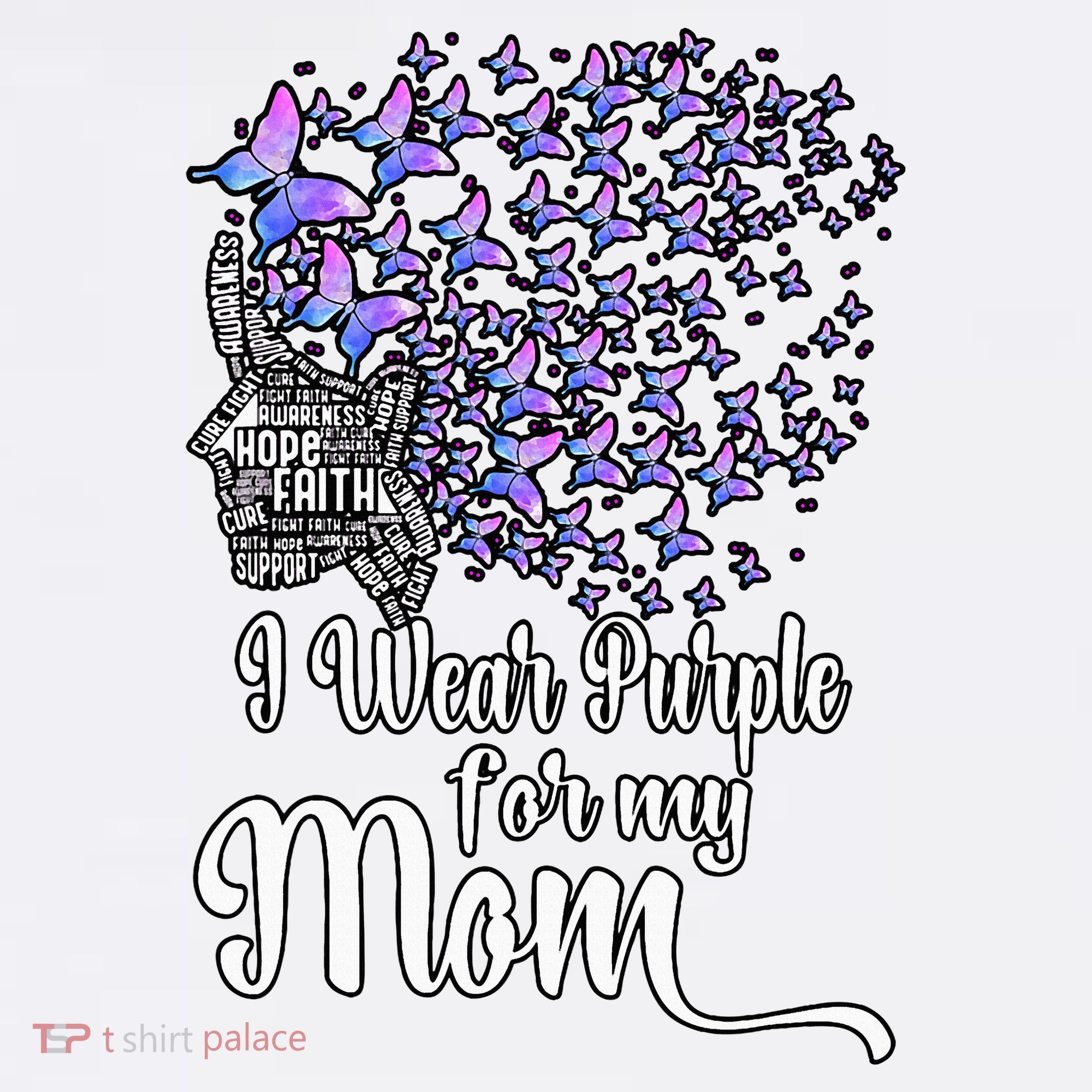 I Wear Purple For My Mom Alzheimers T-Shirt