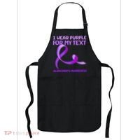 I Wear Purple For My Personalize Text Alzheimer's Awareness Apron thumb 0