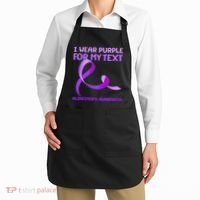 I Wear Purple For My Personalize Text Alzheimer's Awareness Apron thumb 2