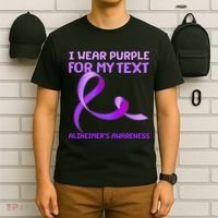 I Wear Purple For My Personalize Text Alzheimer's Awareness T-Shirt thumb 6