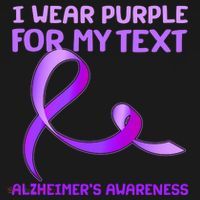 I Wear Purple For My Personalize Text Alzheimer's Awareness Bucket Hat thumb 4