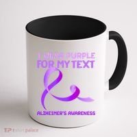 I Wear Purple For My Personalize Text Alzheimer's Awareness Coffee Mug thumb 1