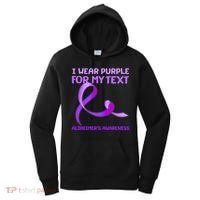 I Wear Purple For My Personalize Text Alzheimer's Awareness Women's Hoodie thumb 0