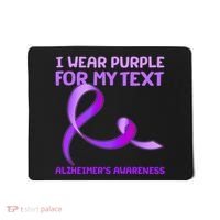 I Wear Purple For My Personalize Text Alzheimer's Awareness Mousepad thumb 0
