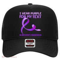 I Wear Purple For My Personalize Text Alzheimer's Awareness Hat thumb 0