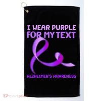 I Wear Purple For My Personalize Text Alzheimer's Awareness Golf Towel thumb 0