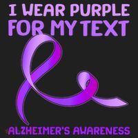 I Wear Purple For My Personalize Text Alzheimer's Awareness Golf Towel thumb 3