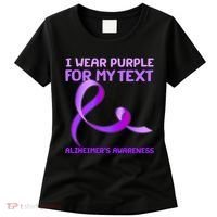 I Wear Purple For My Personalize Text Alzheimer's Awareness Women's T-Shirt thumb 0