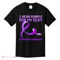 I Wear Purple For My Personalize Text Alzheimer's Awareness Kids T-Shirt thumb 0