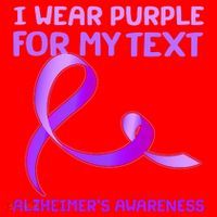 I Wear Purple For My Personalize Text Alzheimer's Awareness Santa Hat thumb 1