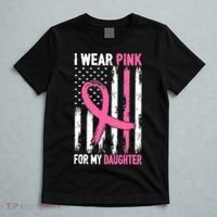 I Wear Pink For My Daughter Breast Cancer Awareness Support T-Shirt thumb 5