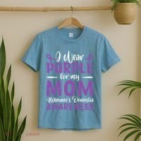 I Wear Purple For My Mom AlzheimerS Dementia Awareness T-Shirt thumb 2