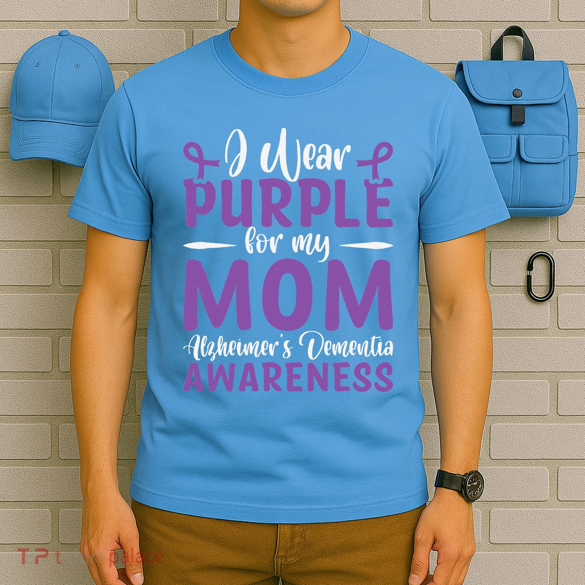 I Wear Purple For My Mom AlzheimerS Dementia Awareness T-Shirt