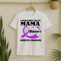 I Wear Purple For My Mama AlzheimerS Dementia Awareness T-Shirt thumb 2