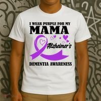 I Wear Purple For My Mama AlzheimerS Dementia Awareness T-Shirt thumb 3