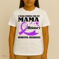 I Wear Purple For My Mama AlzheimerS Dementia Awareness T-Shirt thumb 4