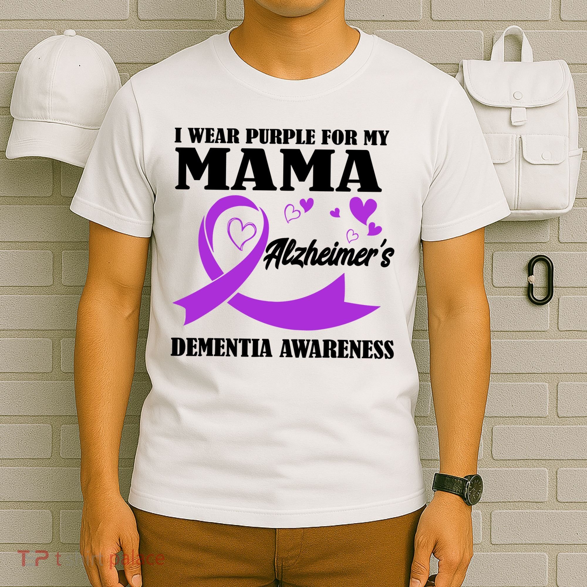 I Wear Purple For My Mama AlzheimerS Dementia Awareness T-Shirt