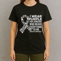 I Wear Purple For Dementia Support Alzheimers Awareness T-Shirt thumb 4
