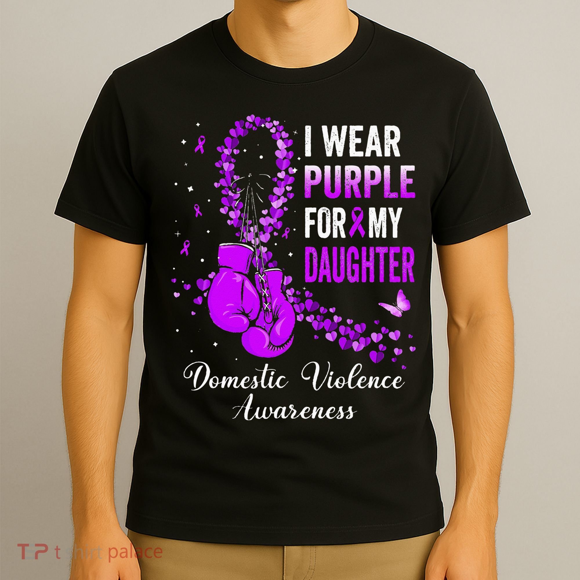 I Wear Purple For My Daughter Domestic Violence Awareness T-Shirt