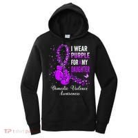 I Wear Purple For My Daughter Domestic Violence Awareness Women's Hoodie thumb 0