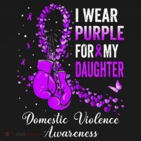 I Wear Purple For My Daughter Domestic Violence Awareness Women's Hoodie thumb 2