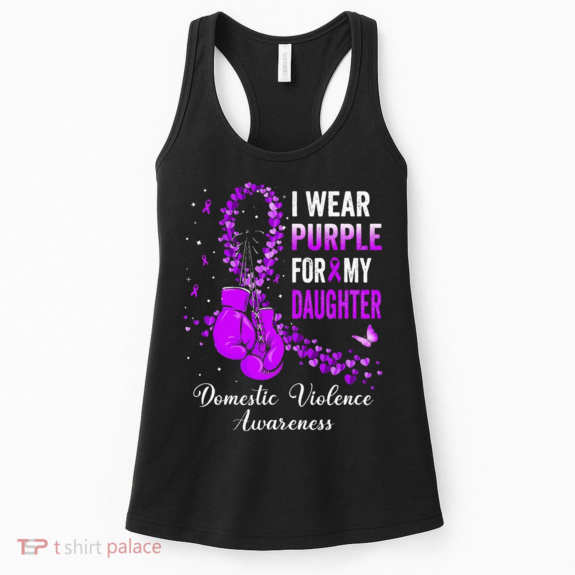 I Wear Purple For My Daughter Domestic Violence Awareness Women's Tank Top