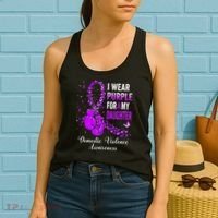 I Wear Purple For My Daughter Domestic Violence Awareness Women's Tank Top thumb 2