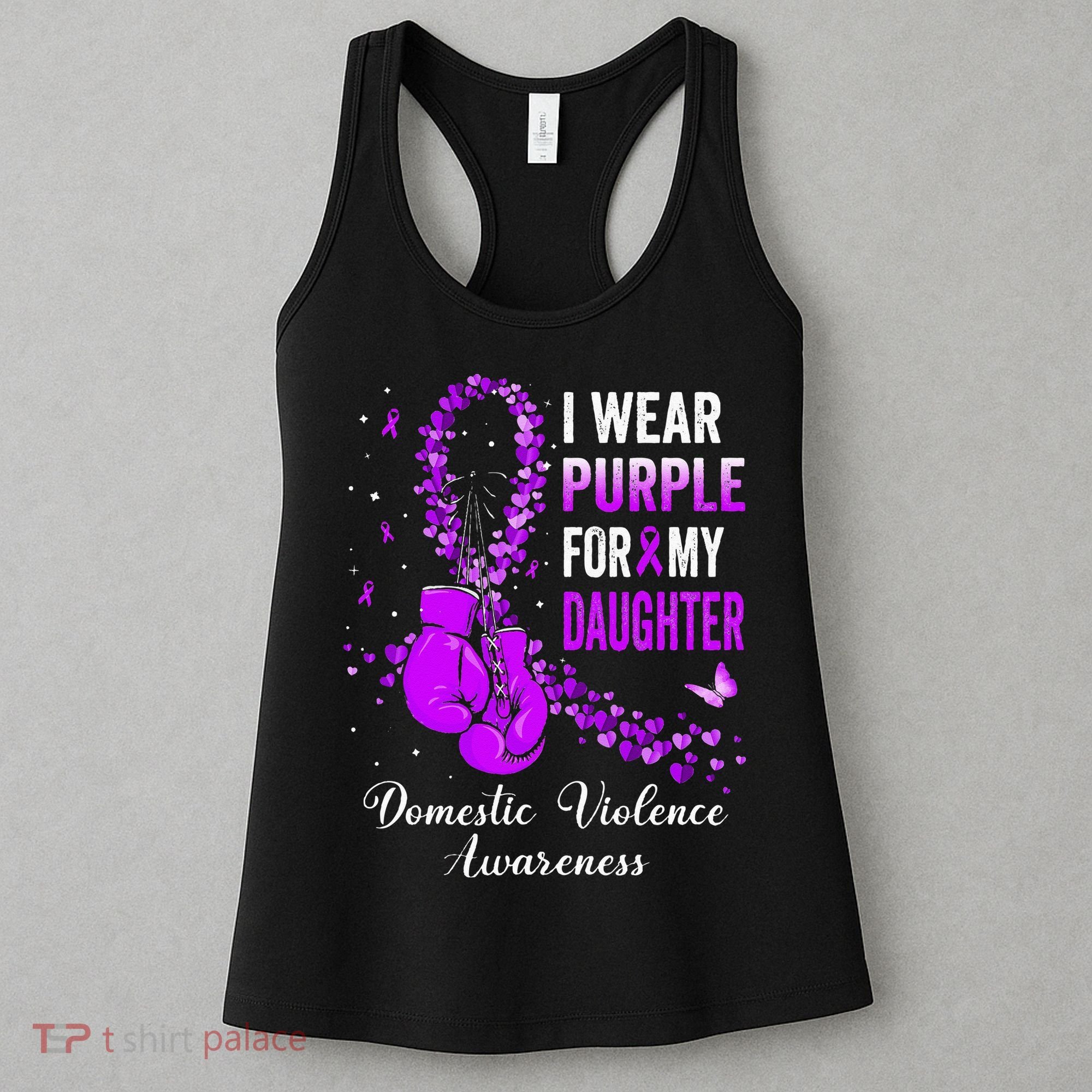 I Wear Purple For My Daughter Domestic Violence Awareness Women's Tank Top