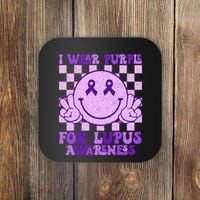 I Wear Purple For Lupus Awareness Coaster thumb 0