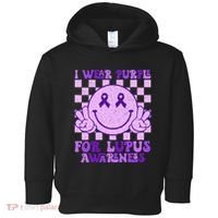 I Wear Purple For Lupus Awareness Toddler Hoodie thumb 0