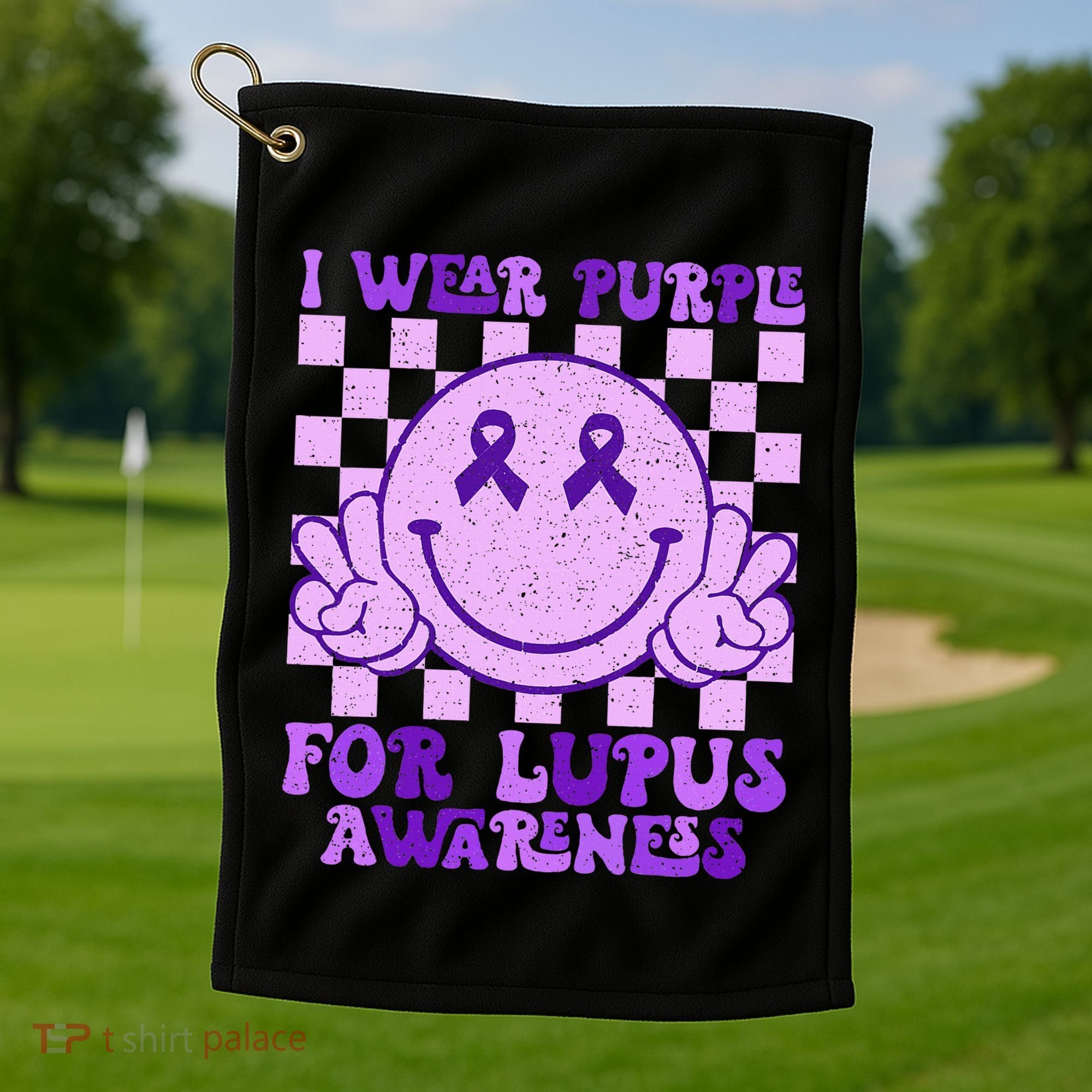 I Wear Purple For Lupus Awareness Golf Towel