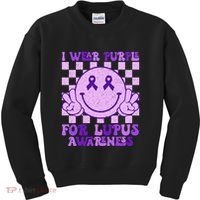 I Wear Purple For Lupus Awareness Kids Sweatshirt thumb 0