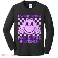 I Wear Purple For Lupus Awareness Kids Long Sleeve Shirt thumb 0