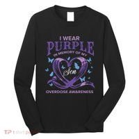 I Wear Purple For My Son Overdose Awareness Long Sleeve Shirt thumb 0