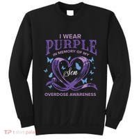 I Wear Purple For My Son Overdose Awareness Sweatshirt thumb 0