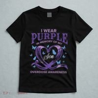 I Wear Purple For My Son Overdose Awareness T-Shirt thumb 5