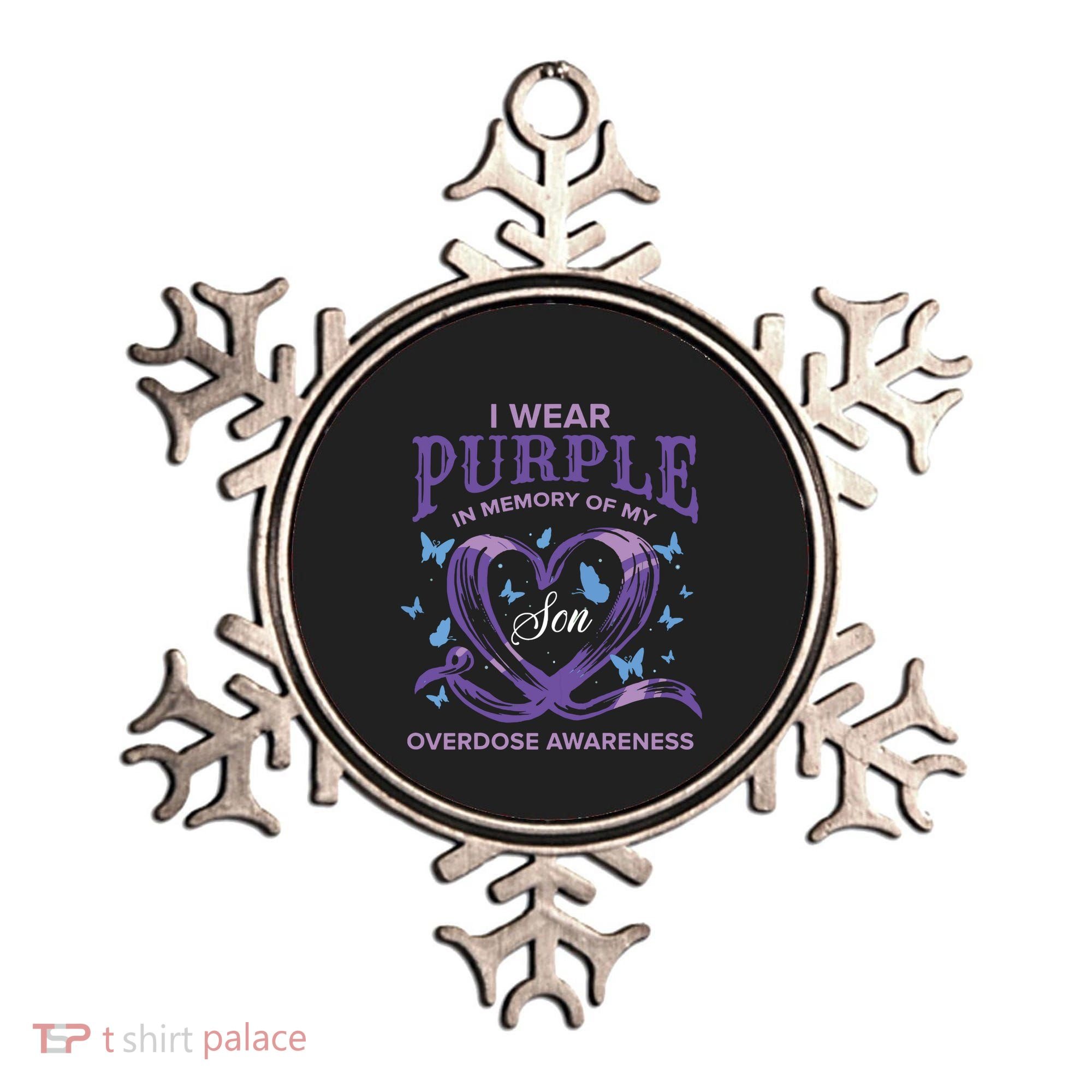 I Wear Purple For My Son Overdose Awareness Ornament