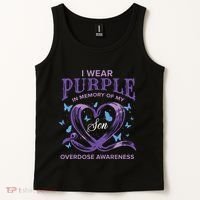 I Wear Purple For My Son Overdose Awareness Tank Top thumb 2