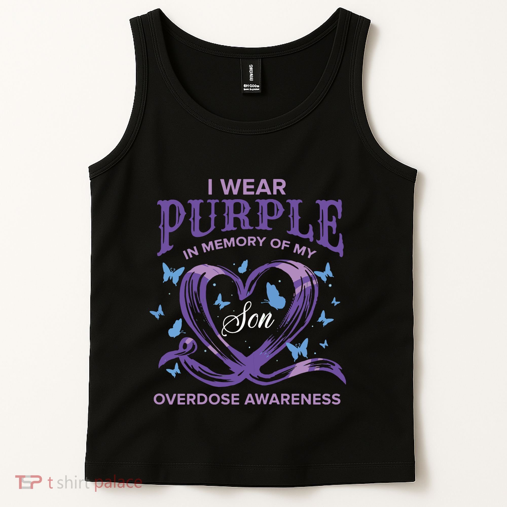 I Wear Purple For My Son Overdose Awareness Tank Top