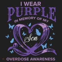 I Wear Purple For My Son Overdose Awareness Golf Towel thumb 3