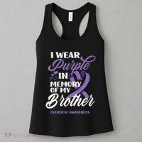I Wear Purple In Memory Of My Brother Overdose Awareness Women's Tank Top thumb 3