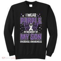 I Wear Purple In Memory Of My Son Overdose Awareness Sweatshirt thumb 0