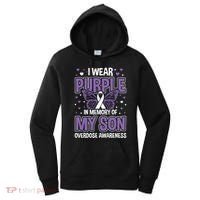 I Wear Purple In Memory Of My Son Overdose Awareness Women's Hoodie thumb 0