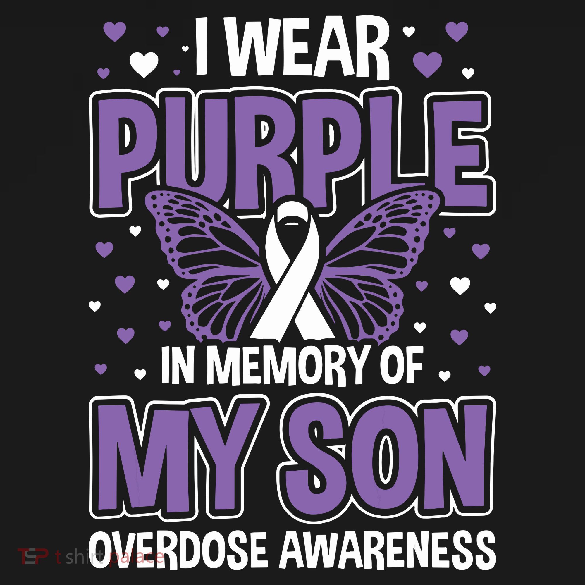 I Wear Purple In Memory Of My Son Overdose Awareness Women's Hoodie