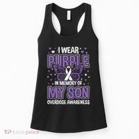 I Wear Purple In Memory Of My Son Overdose Awareness Women's Tank Top thumb 0