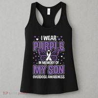 I Wear Purple In Memory Of My Son Overdose Awareness Women's Tank Top thumb 3